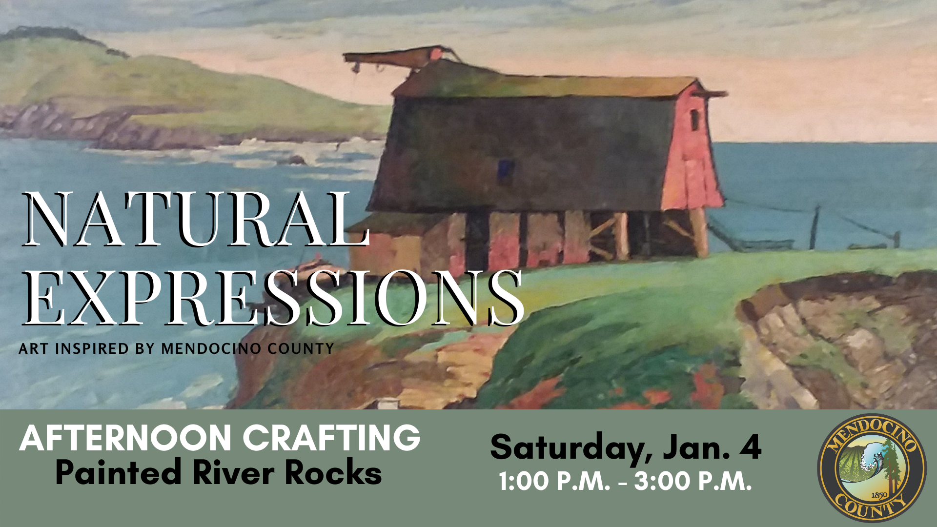 Painting of Barn on Sea Cliff