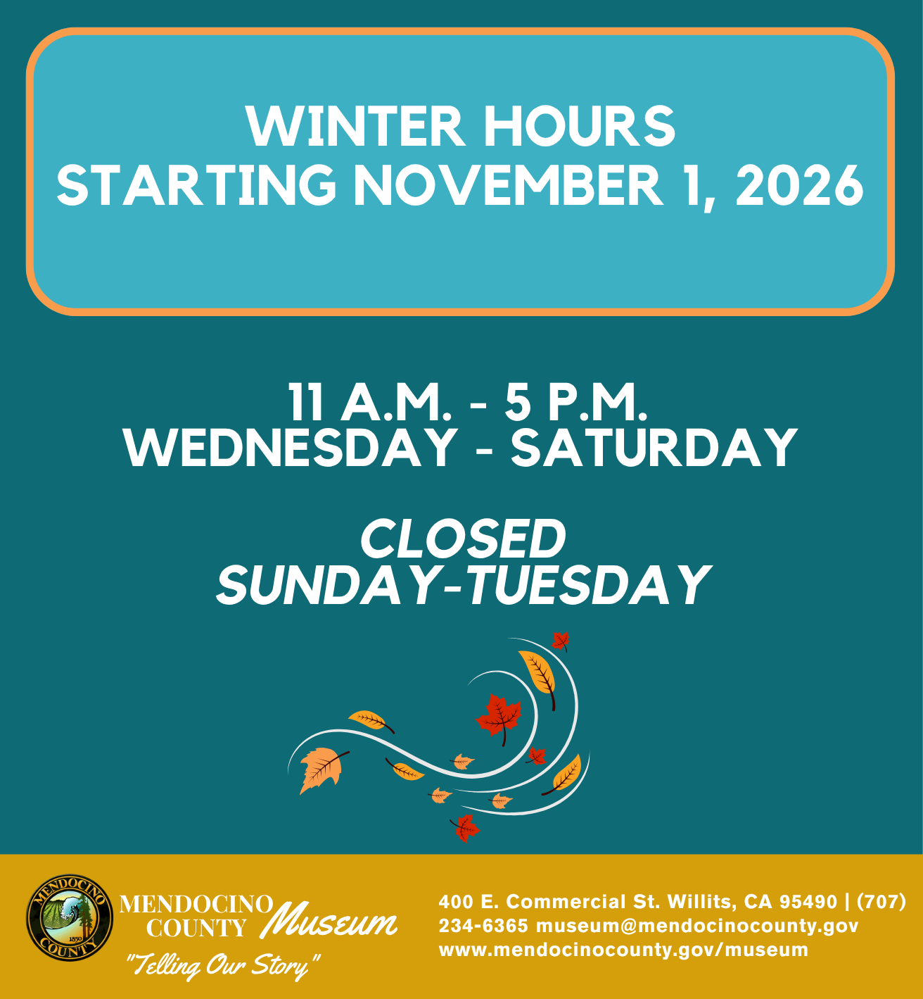 MCM Winter Hours 2026 trimmed